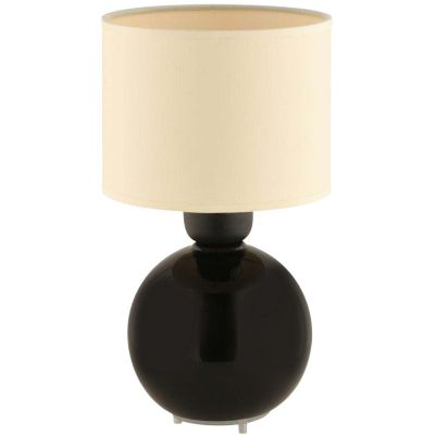 Lampe à poser en verre Circle (Crème et noir)