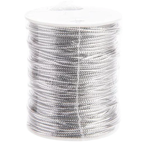 Pour enrichir votre univers jardin：Bolduc élastique (cordonetto) en métal argenté - 1,5 mm x 10 m