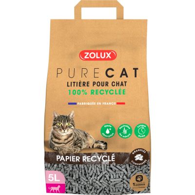 Litière éco conçue en papier recyclé Purecat (5 litres)