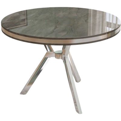 Table de repas ronde pieds métal Mos (Anthracite et Chrome)