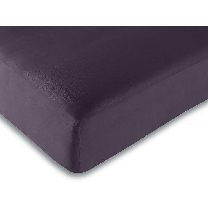 Drap housse toutes dimensions 100% Coton/57 fils/cm² – 90 × 190, Prune