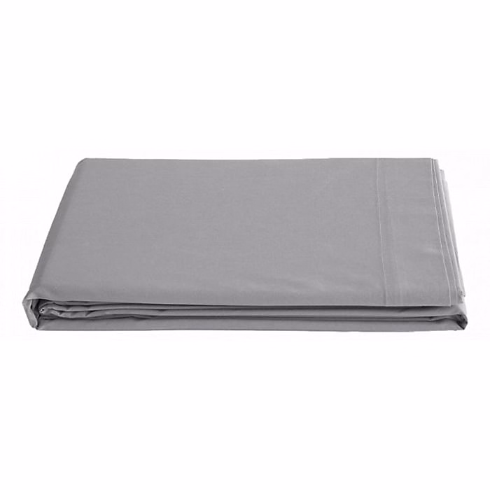 Drap plat percale Vent du Sud 240 × 300 cm Gris coton peigné