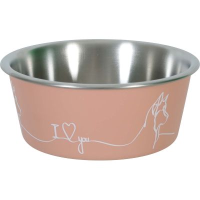 Ecuelle antidérapante rose pour chiens Love dog (1700 ml)