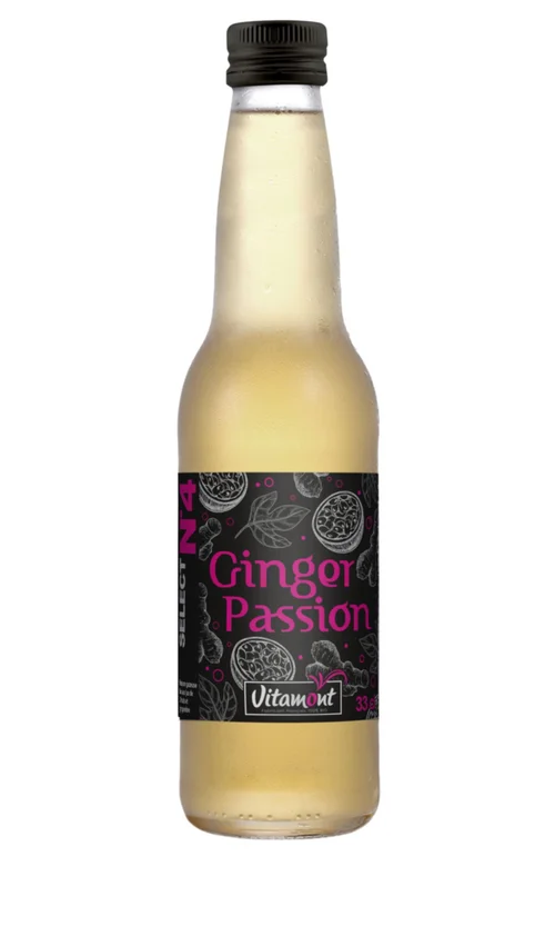 Une touche pratique à l’extérieur：Les Select Ginger Passion bio en bouteille Vitamont - 33 cl