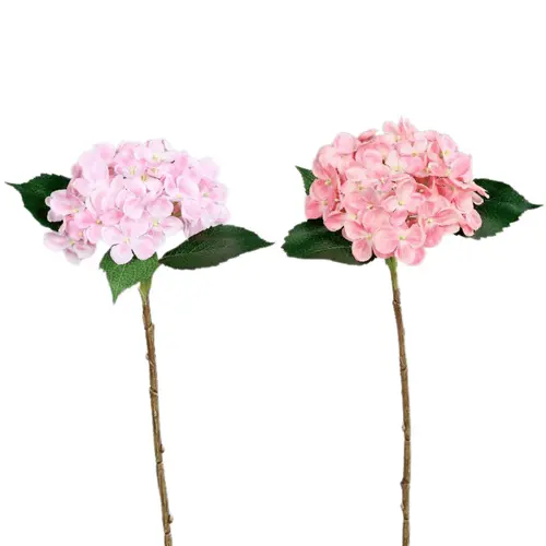 Confort nature：Tige d’hortensia artificielle rose - 45 cm