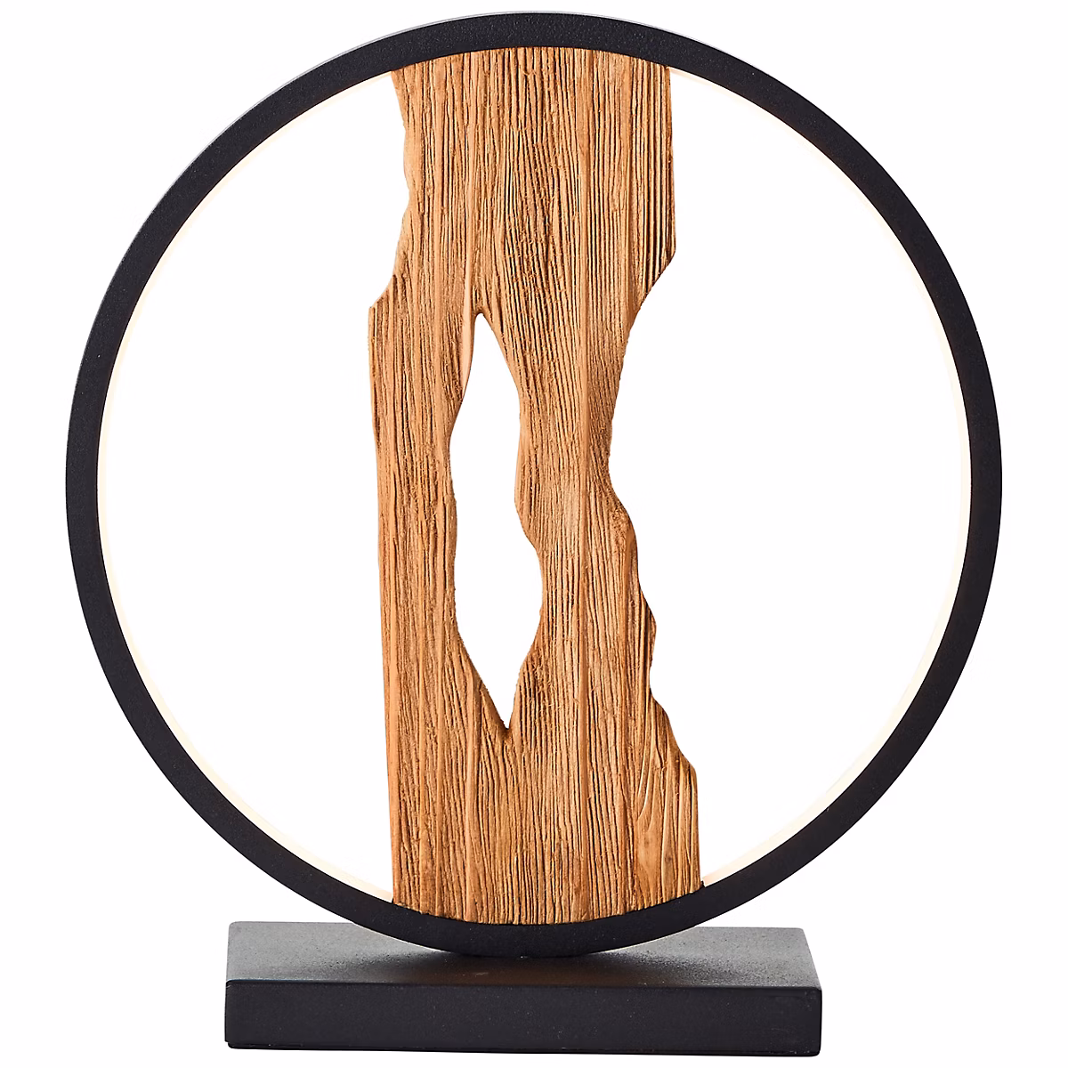 CHAUMONT Lampe à poser noir/bois aluminium/métal/bois | LED intégrée 7 – 5W – ampoule incluse