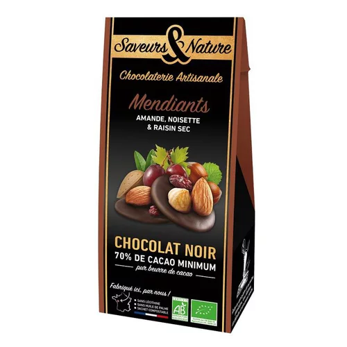 Accessoire au jardin：Sachet mendiants chocolat noir SAVEUR ET NATURE