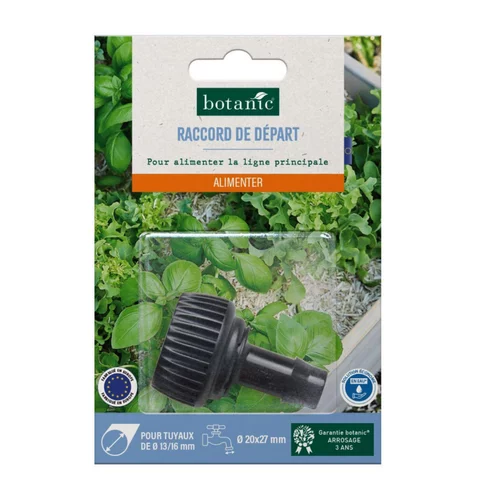 Confort pour le jardin：Raccord de départ - Branchement cannelé F - Ø 20 x 27 mm pour tuyau Ø 13/16 mm