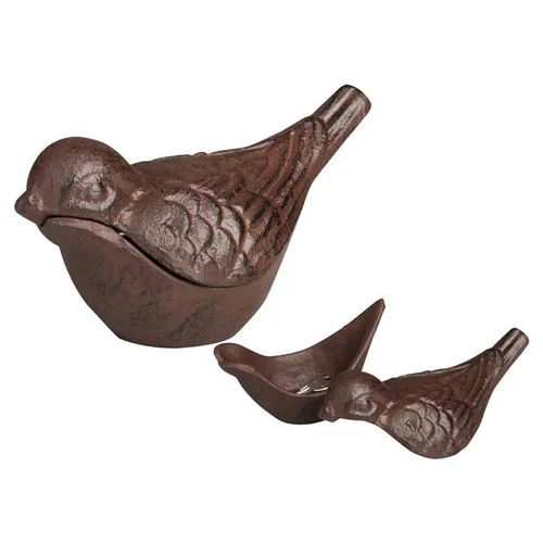 Nature pour le jardin:Cache clés en fonte marron Oiseau - 15,4 x 8,5 x 8,2 cm