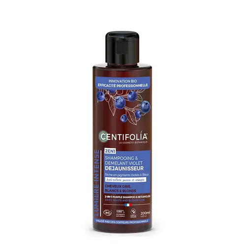 Le pratique au jardin:Shampooing & démêlant 2 en1 bio violet déjaunisseur Centifolia - 200 ml