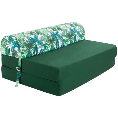 Chauffeuse double en coton coussin imprimé (Deep jungle)