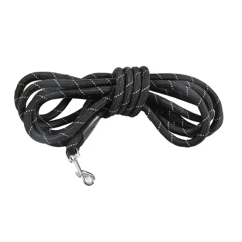 Pratique dehors：Laisse ronde coloris noir Bobby - 3 m