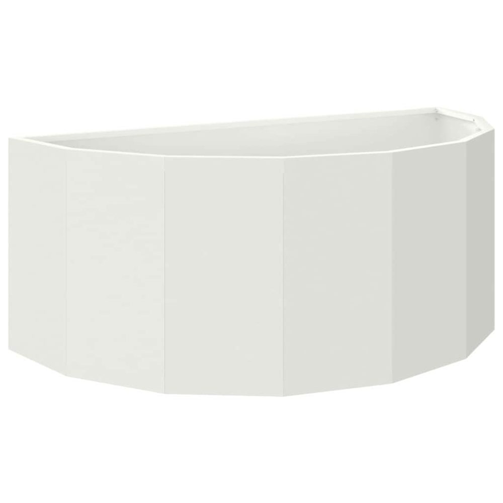 vidaXL Jardinière Blanc 90 x 45 x 35 cm Acier – 35 cm Blanc