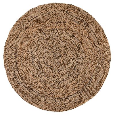 Tapis rond en jute et coton Elliot 160 cm (Carbone)