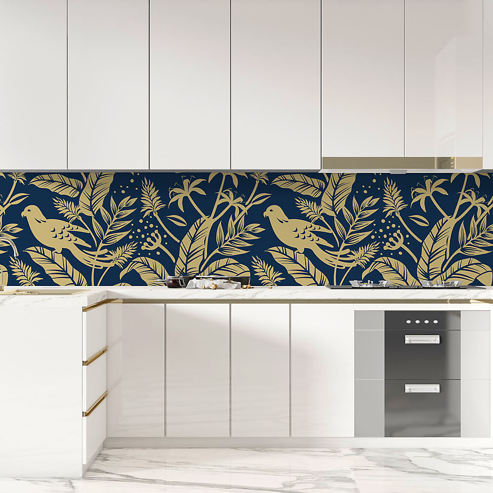 Crédence Adhésive Tropicale Bleue 100 × 40 cm