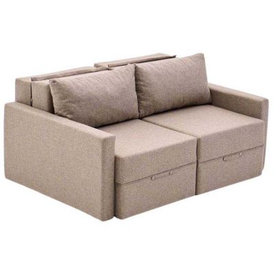 Canapé 2 places convertible avec coffre Saros (Marron)