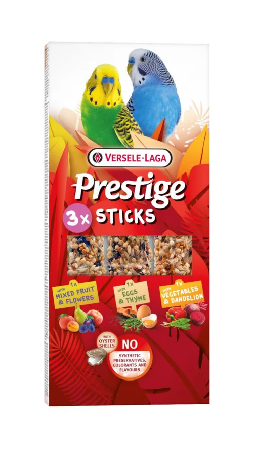 Loisirs extérieur：Friandises pour petites perruches Versele Laga Prestige Sticks Triple Variety Pack - 3 x 30 g