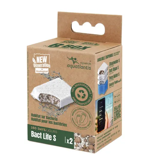 Pour vos projets jardin:Masses filtrantes pour aquarium coloris blanc Aquatlantis B-Box bact life support bactérien - Taille S x 2