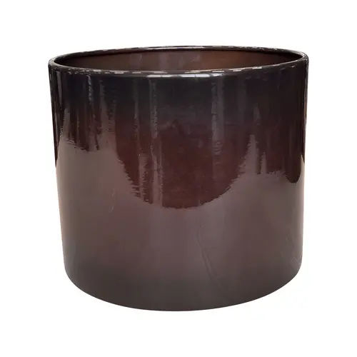 Pour mieux aménager vos extérieurs:Pot cylindrique en métal recyclé coloris brun flambé Upcycle Cylindre XXL - Ø 43 x H 37 cm