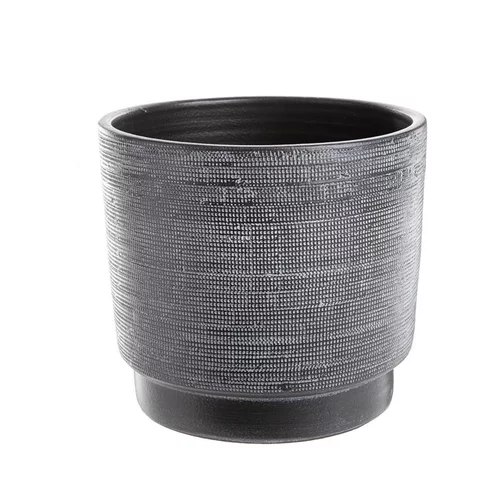 Nature extérieur:Cache-pot coloris noir Madeira - Ø 22 x H 20 cm