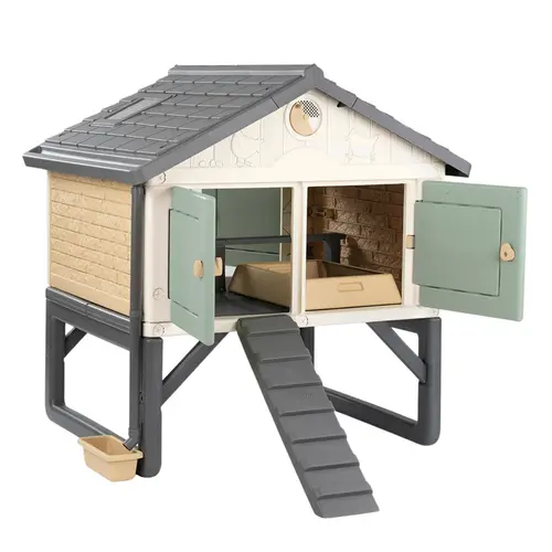 Jardin idée：Poulailler modèle MIJ Magalli x Smoby pour 5 poules - 159 x 121 x 128 cm