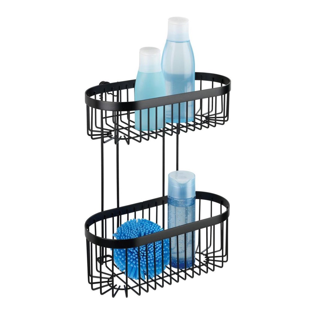 Wenko Etagère murale de douche indus classic l. 26 x h. 33 cm - noir