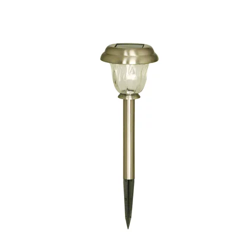 Le petit plus pour l’extérieur:Borne solaire Pulzar grise à LED blanc chaud Ø 11,5 x H 38 cm