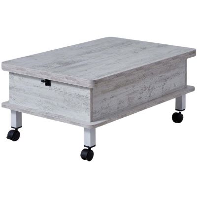 Table basse avec plateau modulable Dy Adt (Blanc vieilli)