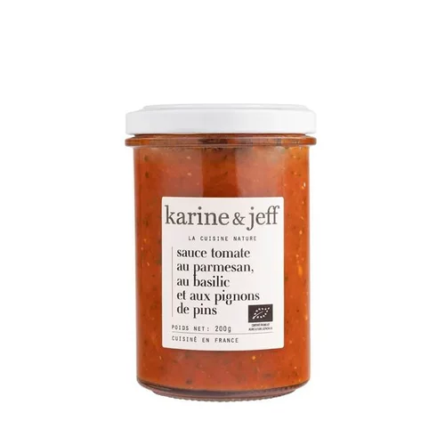 À avoir pour l’extérieur：Sauce tomate bio parmesan basilic et pignons de pins - 228 ml