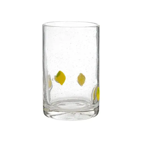 Extérieur déco：Verre en verre bullé motif citron - Ø 8,5 x H 13 cm