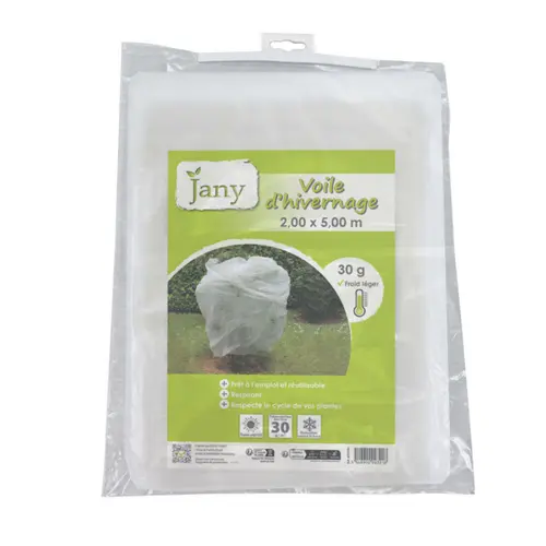 L’allié de vos extérieurs:Voile d'hivernage pour plantes 30g/m² Jany France - 2 x 5 m