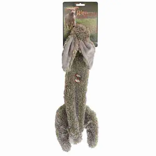 Jardin service:Peluche lapin plat gris pour chien Skinneez - 61 cm