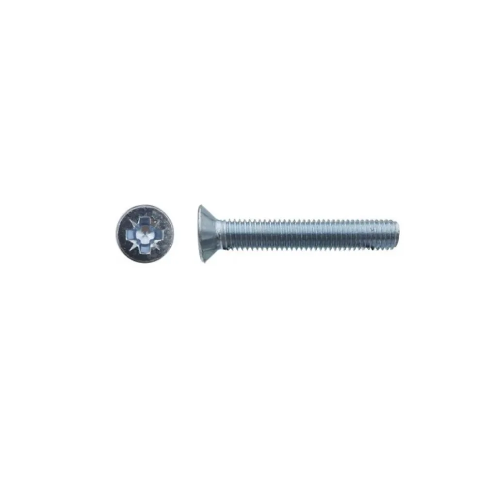 500 Vis Métaux Tête Fraisée Pozidriv 5 × 30 mm – DIN 965, Zingué blanc, D-Work