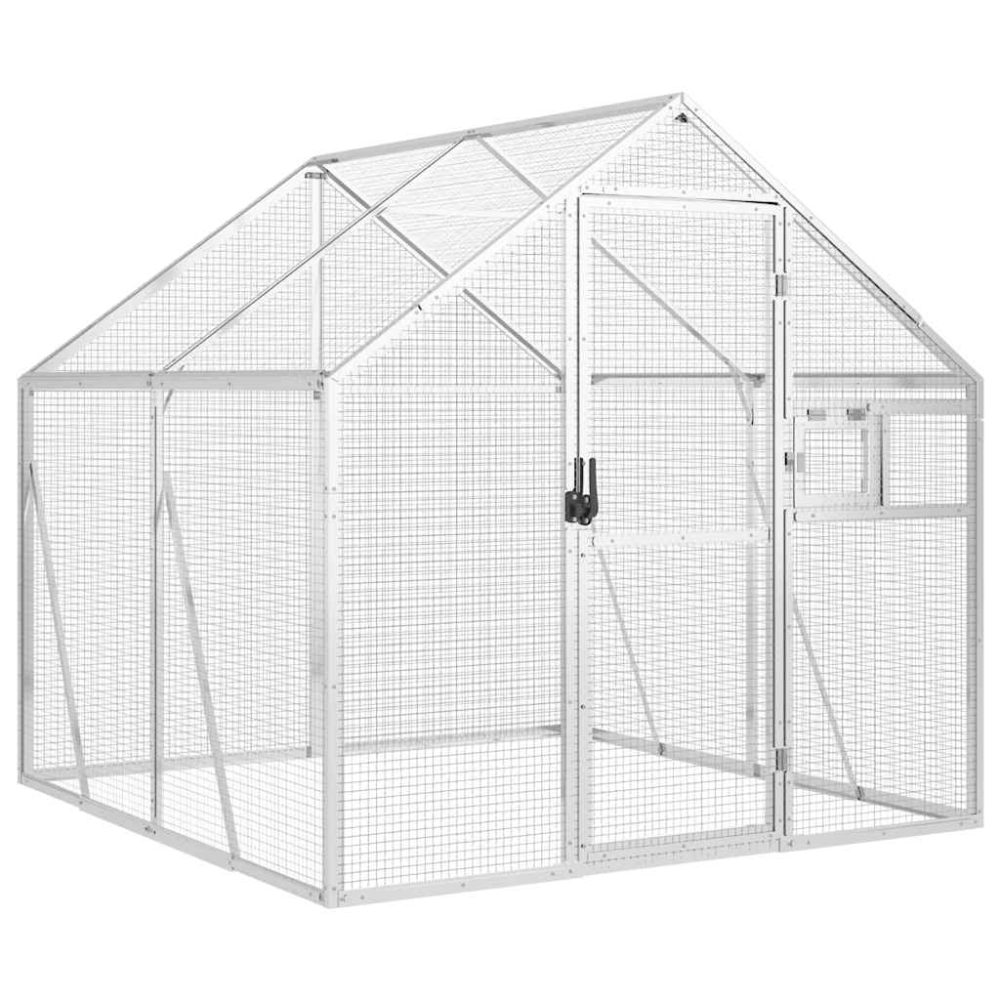 vidaXL Volière argenté 1,79x2x1,85 m aluminium – 85 m 185 cm