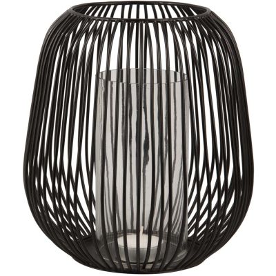 Lanterne en métal filaire Illuminate 20 x 21 cm (Noir)