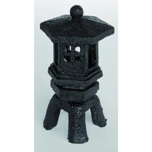 Facile à intégrer au jardin：Zen Déco Lantern Noire Résine 8,5x8,5x16 cm