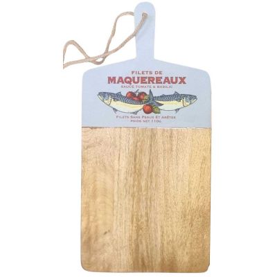 Planche en manguier et émail Poisson Vintage (Bleu - maquereaux)