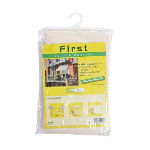 Tendance au jardin:Voile d'ombrage rectangulaire beige spéciale balcon 2,0 x 1,4 m