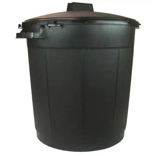 Jardin à vivre:Poubelle en plastique coloris noir - 80L