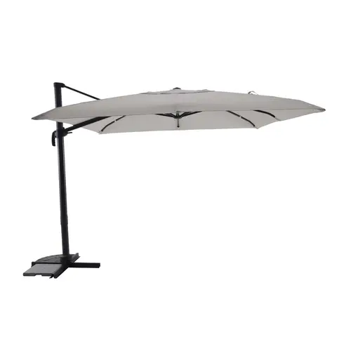 Un choix malin pour l’extérieur：Parasol déporté carré en aluminium coloris beige - 300 x 300 cm