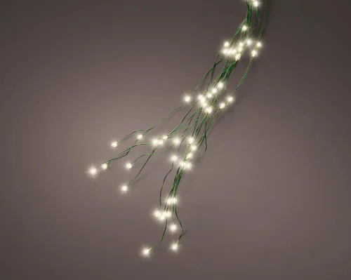 Style nature：Décoration lumineuse pour sapin câble vert à 832 micro LED blanc chaud effet flash Kaemingk - 2,4 m