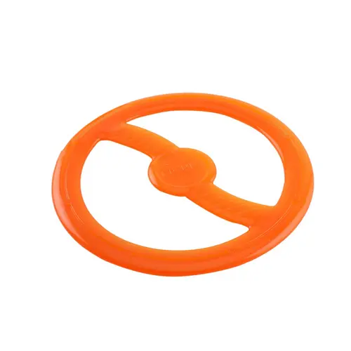 Pratique dehors:Jouet pour chien en caoutchouc coloris orange anneau Bionic Toss-N-Tug