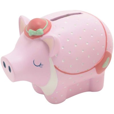 Tirelire Cochon en résine Jade (Cochon avec chapeau)