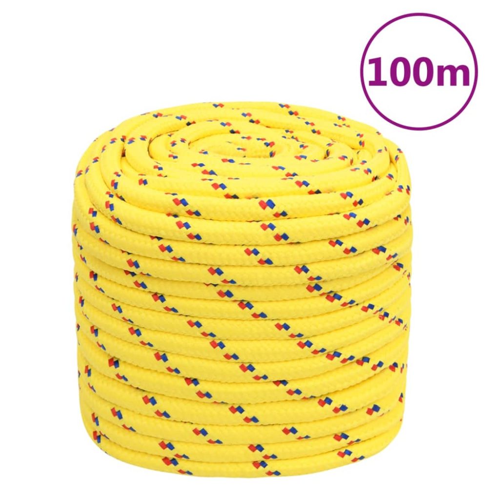 vidaXL Corde de bateau Jaune 16 mm 100 m Polypropylène – Équipement de loisirs