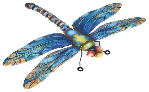 Moderne au jardin:Libellule en métal multicolore Riviera décor B grand modèle - 50 cm