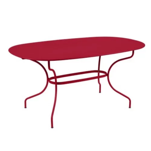 Facile au jardin：Table ovale en acier coloris piment Opéra Fermob - 160 x 90 x 74 cm