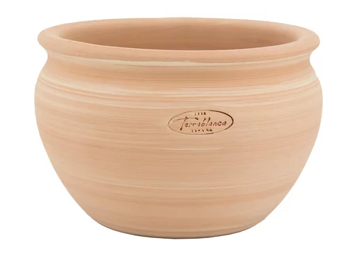 Bien pensé extérieur：Pot boule en terre cuite claire Terrablanca - Ø 34 x H 24 cm