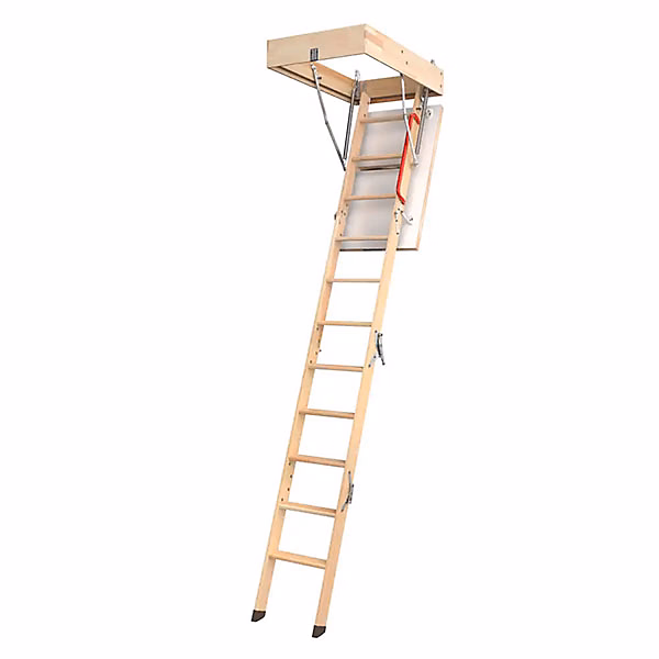 Echelle escamotable bois – Trémie de 60 × 120cm, Hauteur de 2.35 à 2.80m, LTK60120, 2