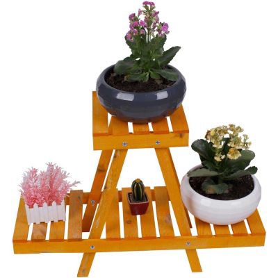 Support à plantes en bois Nave (Jaune)