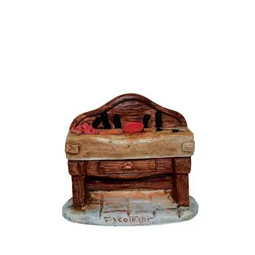 Extérieur fonctionnel：Accessoire de crèche de Noël billot de boucher Santons Escoffier - 7 x 4 x 5 cm